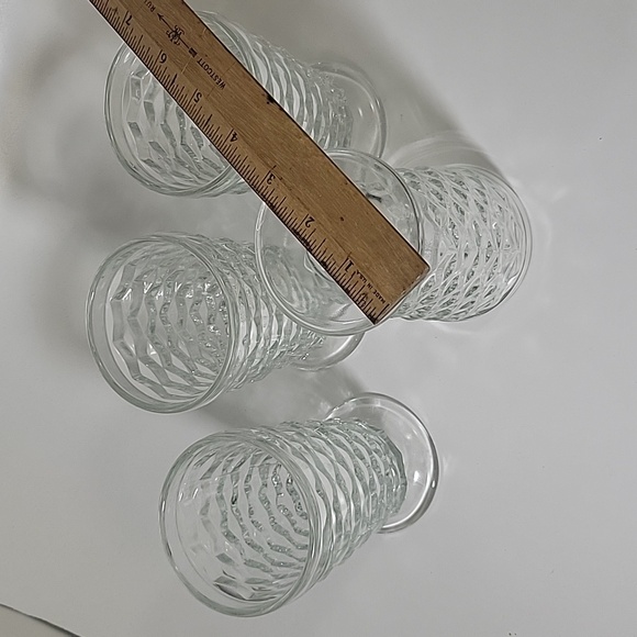 Vintage Indiana Glass Colony Tea/Water 14 oz Stacked Cube Pattern Glasses - Picture 5 of 7